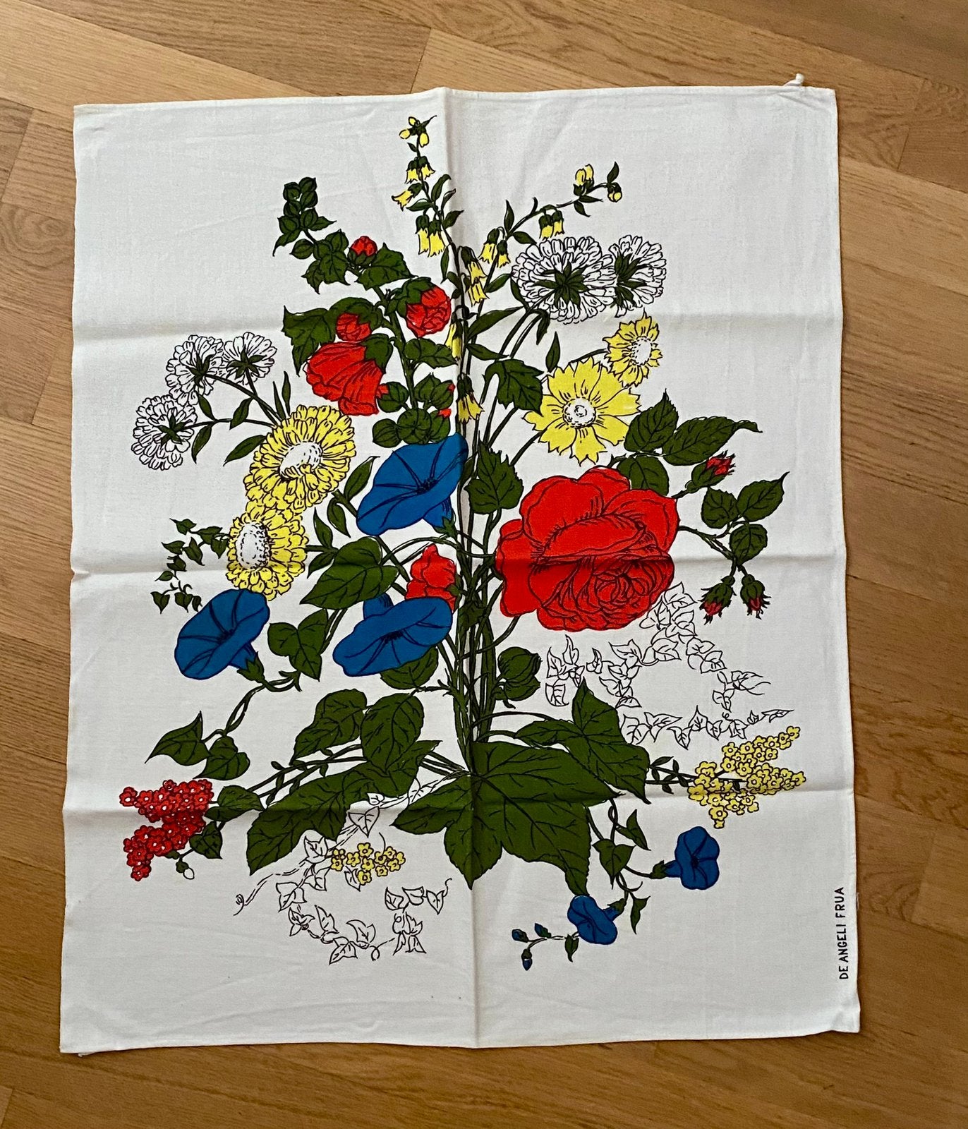 Botanische theedoek De Angeli Frua. retro, antiek bloemen, Verzenden, Zo goed als nieuw