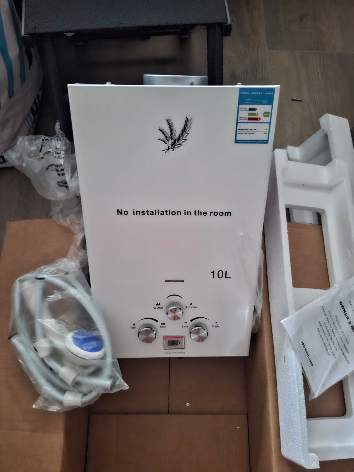 Nieuwe Geiser 10L - Ongebruikt wegens aanschaf boiler  lpg, Doe-het-zelf en Verbouw, Ophalen of Verzenden, Minder dan 3 jaar oud