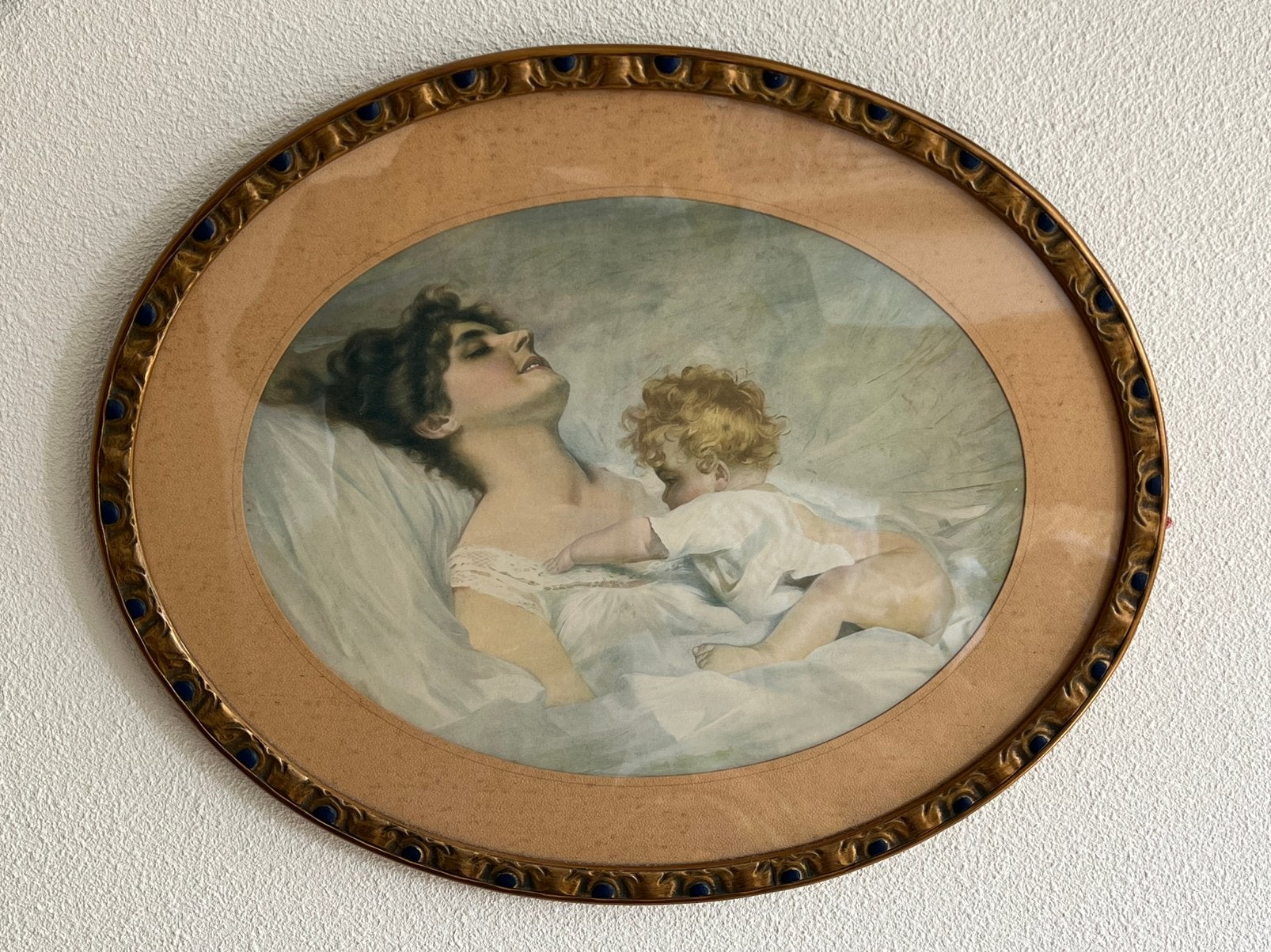 Ovalen lijst , art nouveau, jaren dertig, Huis en Inrichting, Ophalen of Verzenden, Minder dan 50 cm, Schilderij