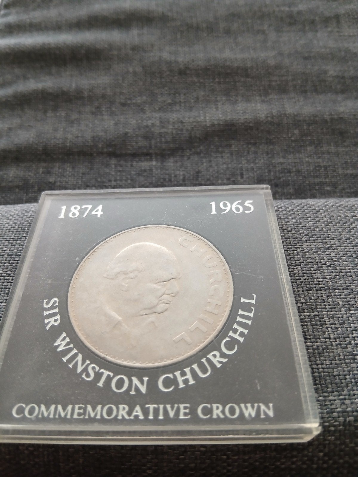 Britse herdenkingsmunt 1 Crown 1965 - Winston Churchill, Ophalen of Verzenden