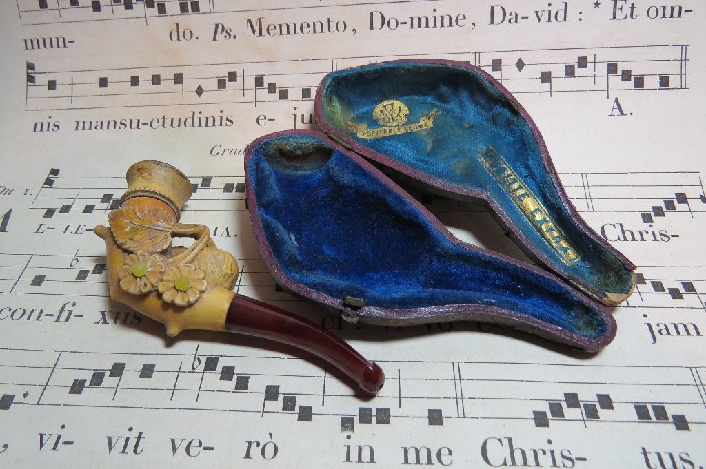 Antieke Meerschuim pijp in origineel foedraal c.1890-1900, Ophalen of Verzenden, Gebruikt, (Water)pijp