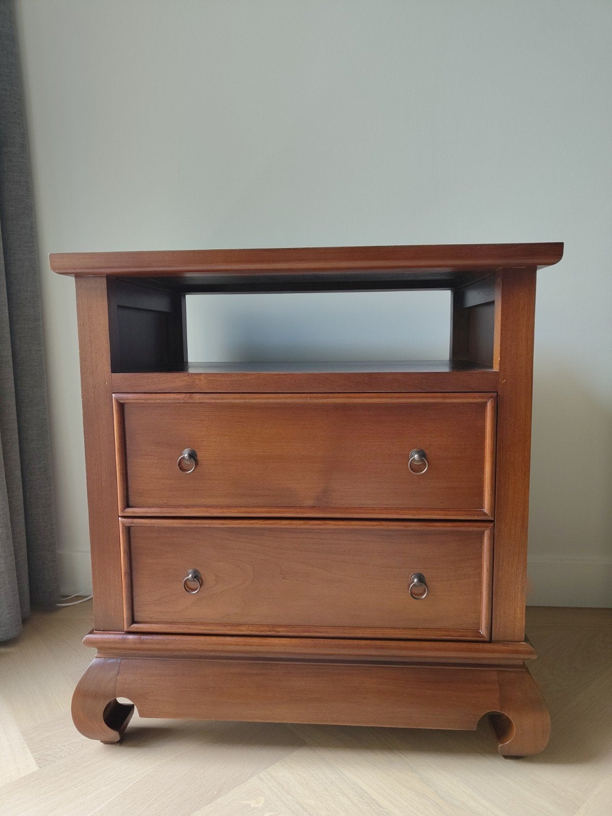 Teak massief TV kast met lades, Ophalen, Gebruikt, 1 of 2 laden, Teakhout