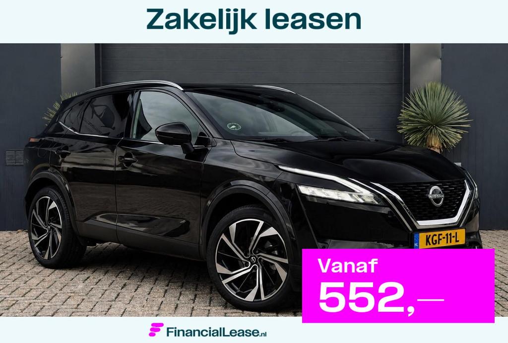 Nissan Qashqai 1.3 MHEV Xtronic Tekna Plus Automaat|Pano|360, Stof, Euro 6, Zwart, Bedrijf