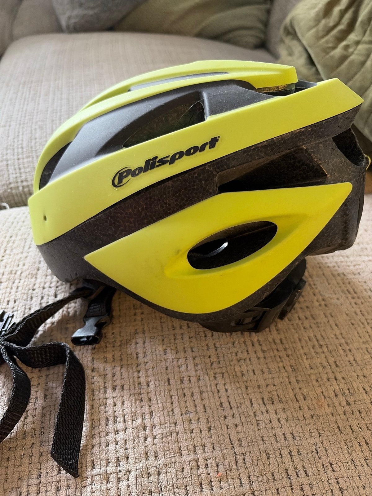 Polisport fietshelm geel - Zo goed als nieuw, Ophalen of Verzenden, Zo goed als nieuw, Overige maten, Heer of Dame