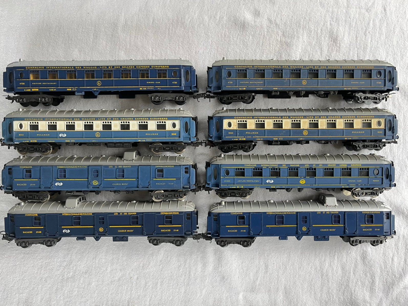 8x Lima CIWL Oriënt Express rijtuigen H0, Hobby en Vrije tijd, Modeltreinen | H0, Gebruikt, Gelijkstroom, Wagon, Ophalen of Verzenden