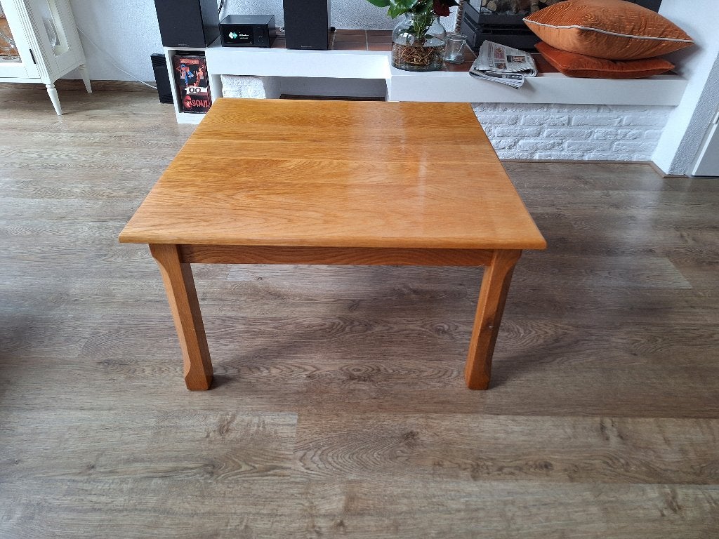 bijzettafel, Huis en Inrichting, Tafels | Bijzettafels, Gebruikt, Vierkant, 55 tot 75 cm, Hout