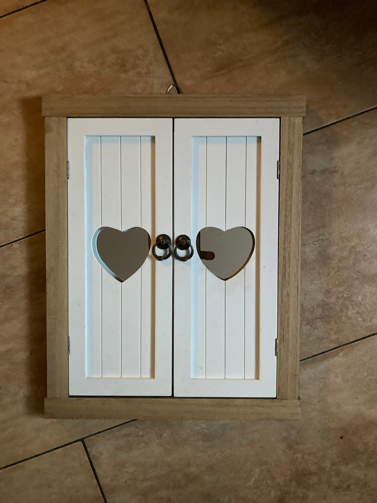 Houten Spiegel met 2 luiken, Minder dan 50 cm, Ophalen of Verzenden, Zo goed als nieuw, Minder dan 100 cm
