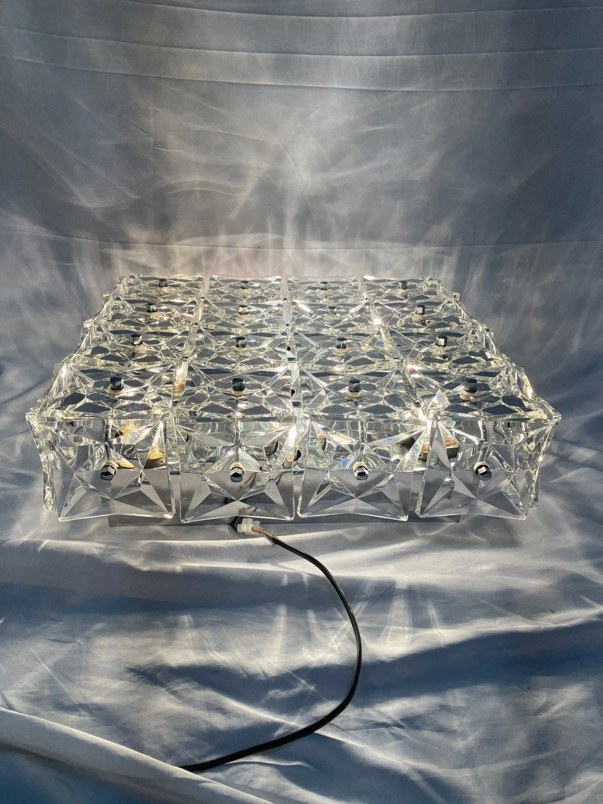 Vintage Kinkeldey Leuchten kristallen plafondlamp exclusief!, Ophalen of Verzenden, Gebruikt