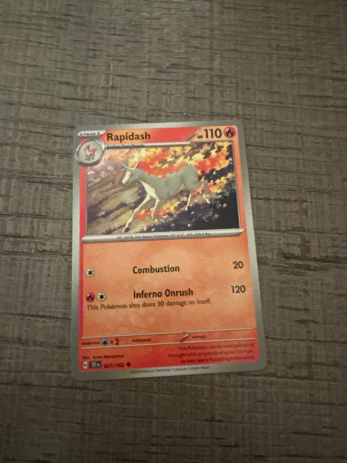 Rapidash Pokémon kaart - 110 HP, Ophalen of Verzenden, Gebruikt, Losse kaart
