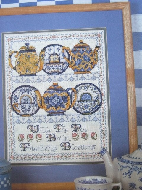 Borduurpatroon  Merklap Servies Koffie kan en nr 5712, Hobby en Vrije tijd, Borduren en Borduurmachines, Verzenden, Nieuw, Handborduren