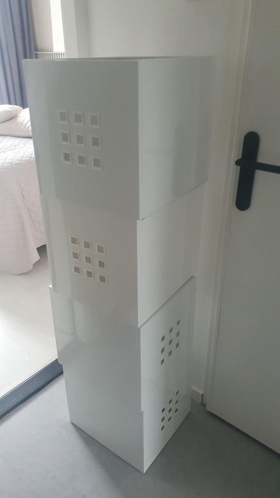 4 witte IKEA Kallax bakken, Ophalen, Gebruikt