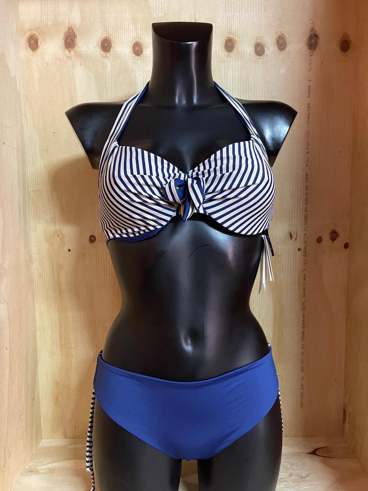 Twinset bikini maat 80d /40 en 85d /42 andrew, Verzenden, Nieuw, Blauw, Bikini