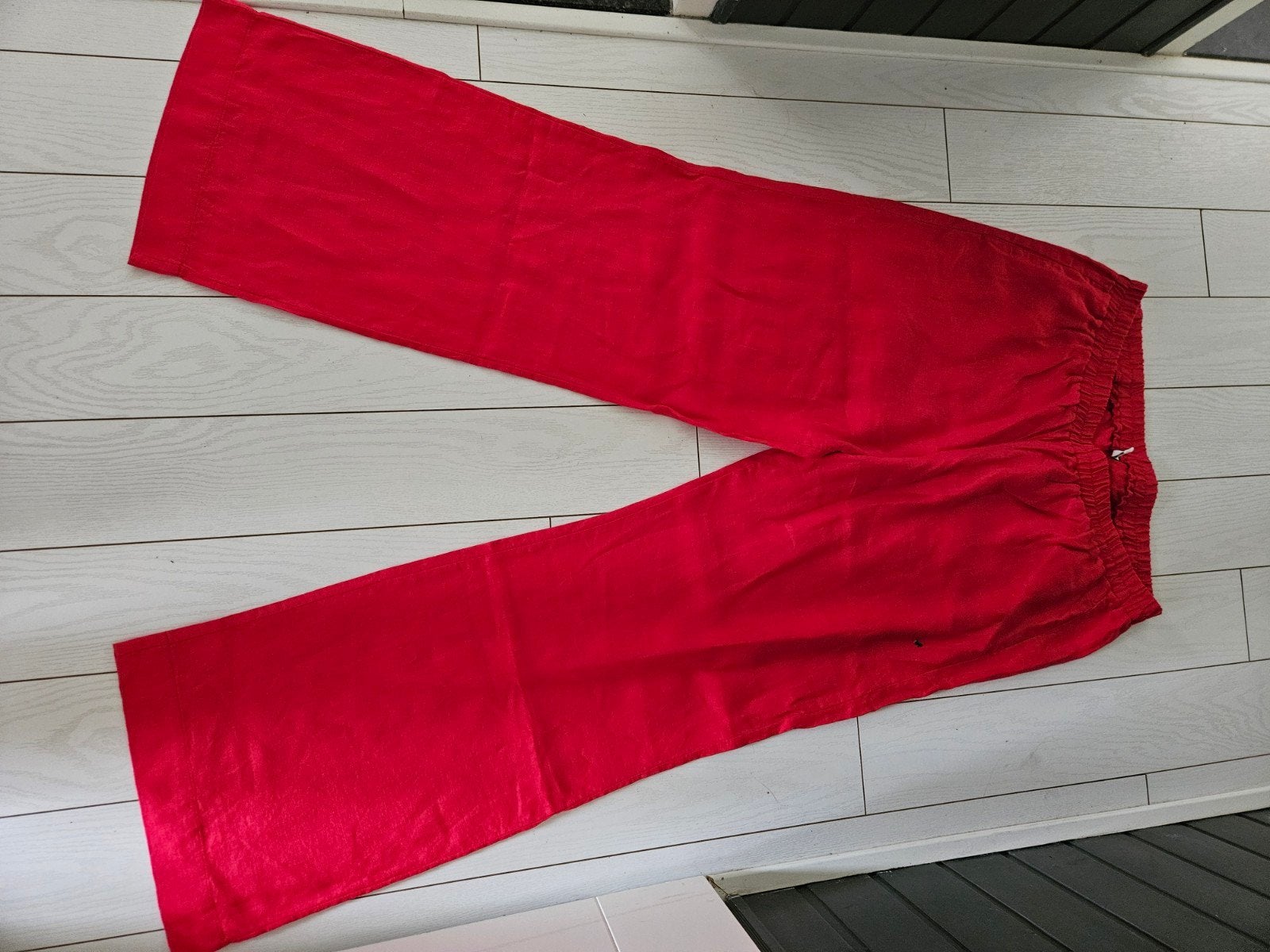 Kyra ,rode Linnen Broek te koop!, Verzenden, Maat 46/48 (XL) of groter, Nieuw, Lang