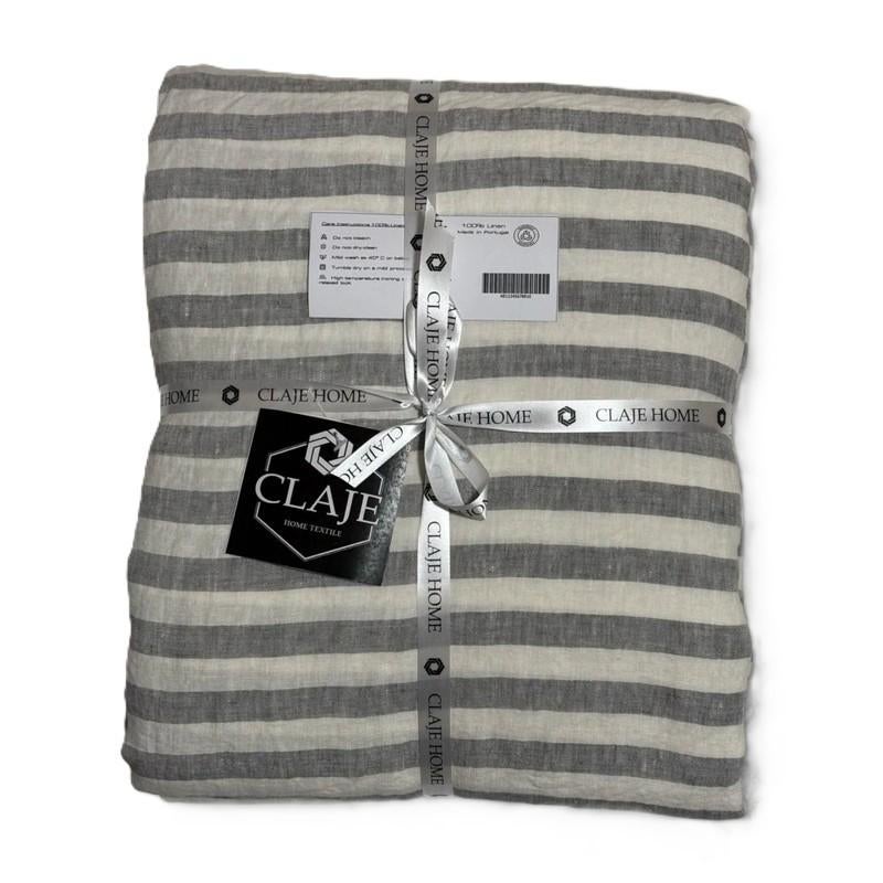 100% linnen kussenslopen 63x63 (set van 2) Big Stripes, Huis en Inrichting, Slaapkamer | Beddengoed, Eenpersoons, Hoeslaken of Sloop