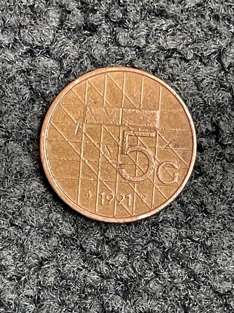 5 gulden munt 1991, Postzegels en Munten, Munten | Nederland, Ophalen of Verzenden, Koningin Beatrix, 5 gulden, Losse munt