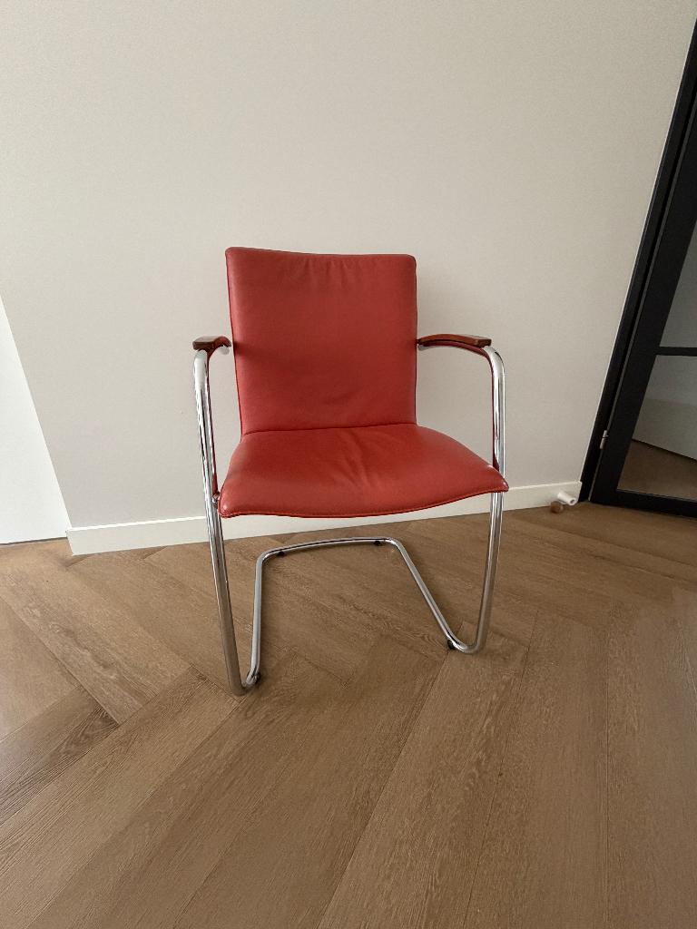 Leolux Freyr Eetkamerstoel leer 6 stuks, Huis en Inrichting, Ophalen, Gebruikt, Modern, Vijf, Zes of meer stoelen