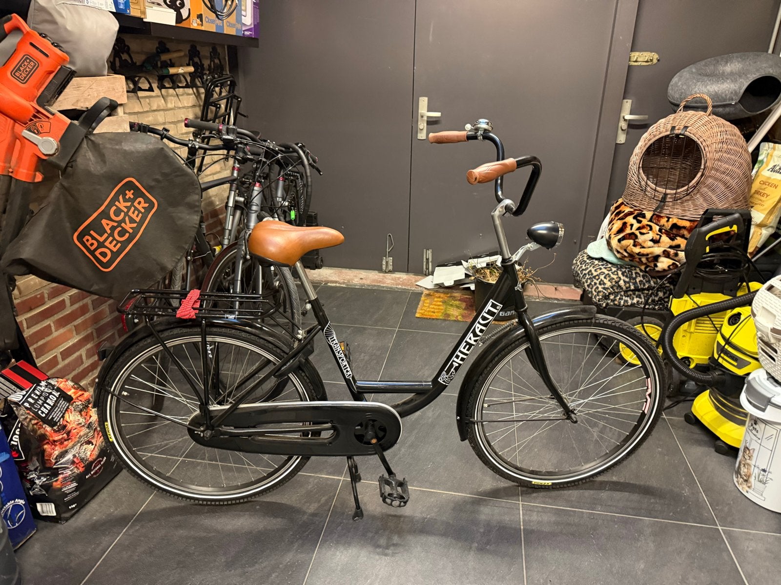 Herault Transportfiets met rek voor krat, Terugtraprem, Gebruikt, 50 tot 53 cm, Ophalen