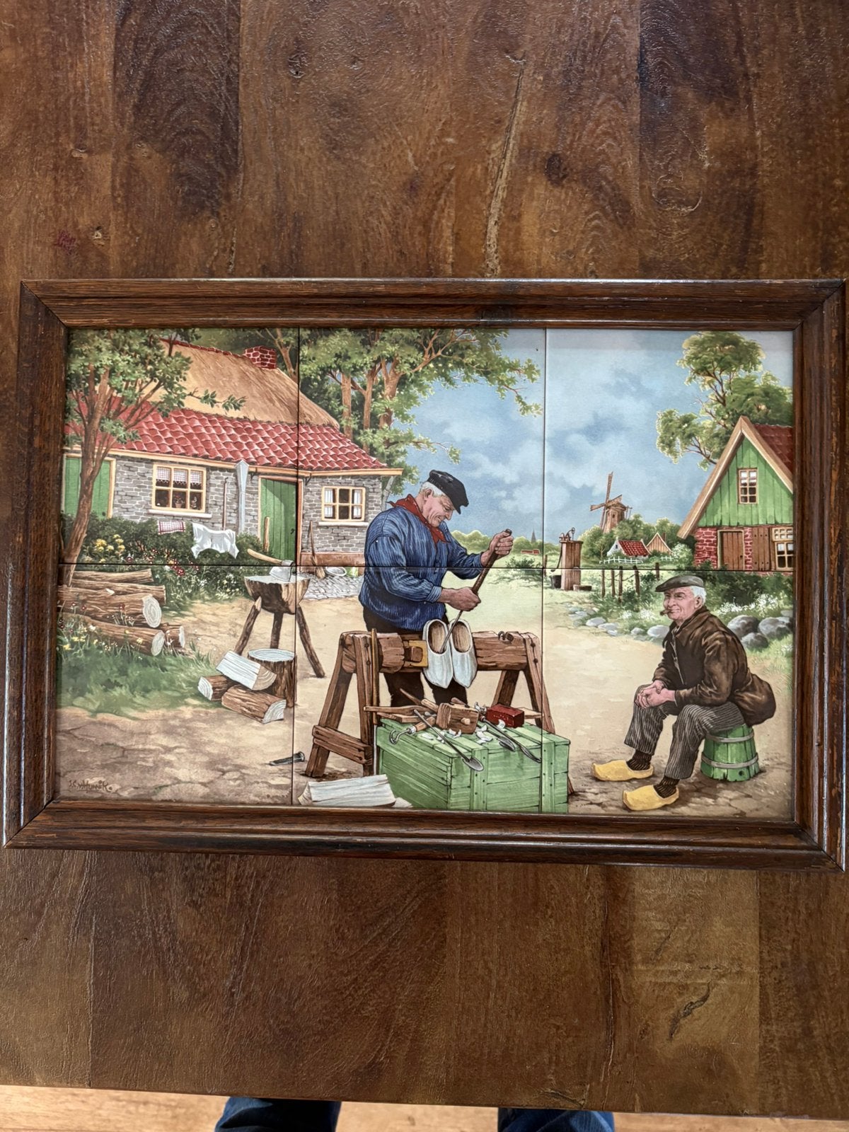 Tegeltableau Klompenmaker, Antiek en Kunst, Ophalen of Verzenden
