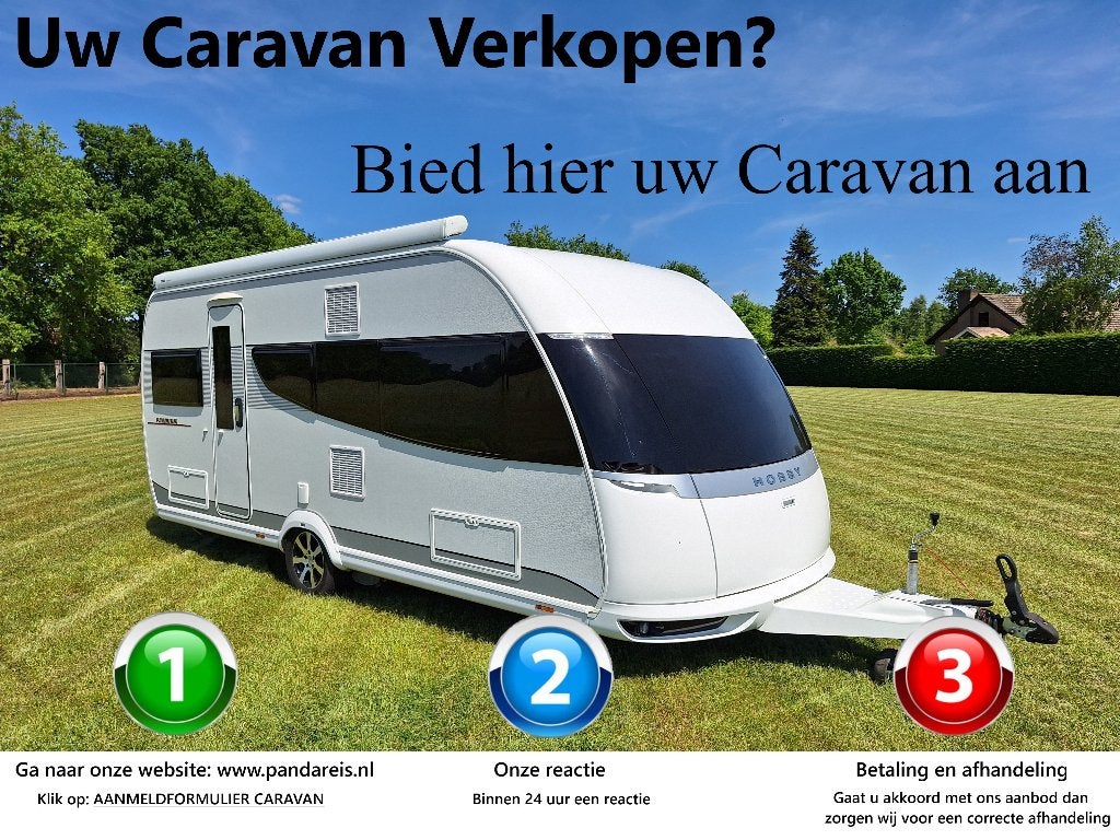 UW CARAVAN VERKOPEN? PANDAREIS BIEDT U DE BESTE PRIJS !!!, Rondzit, Bedrijf, Tot en met 4, Hefbed