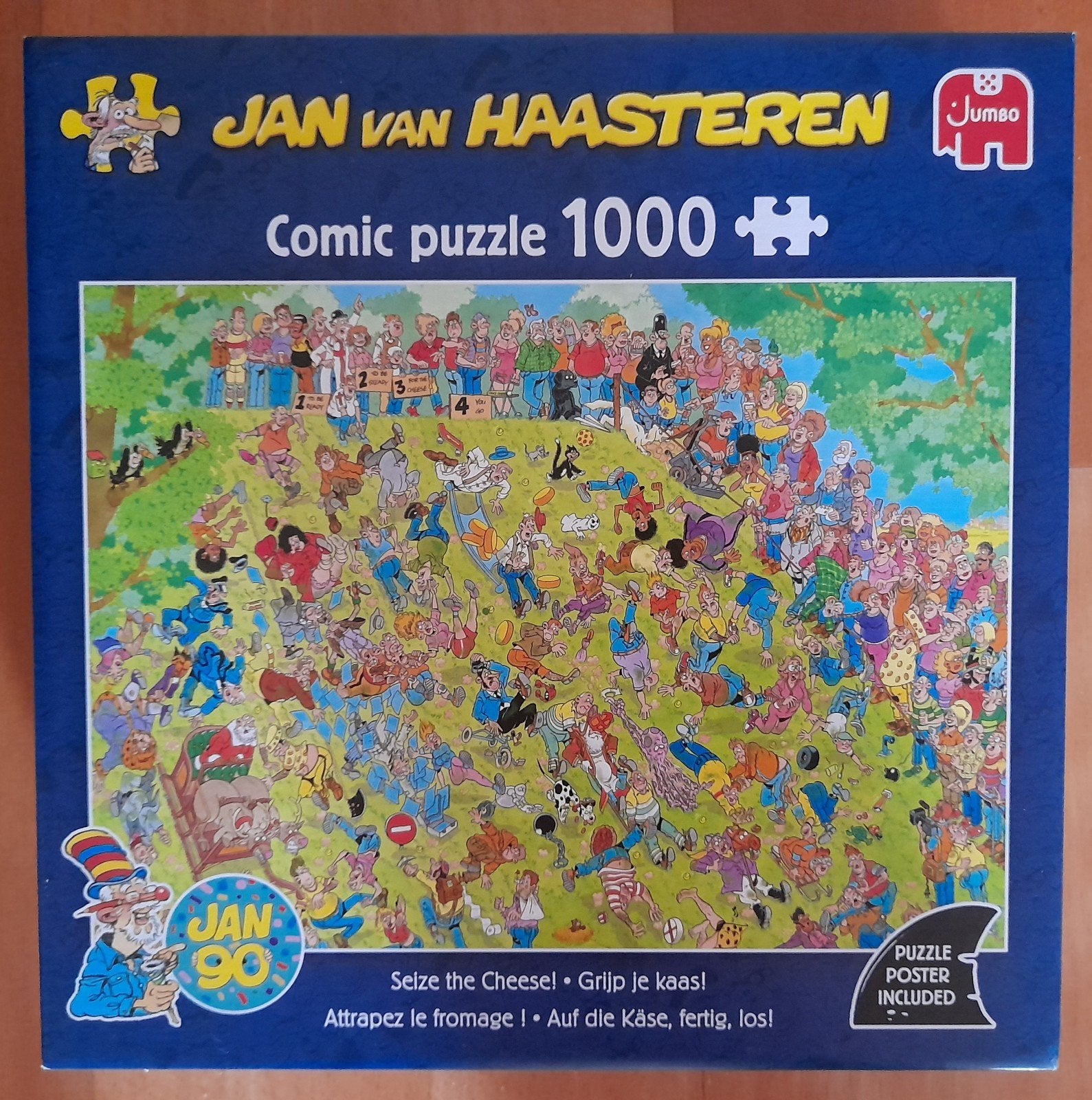 Puzzel Jan van Haasteren Grijp je kaas 1.000 stukjes, Ophalen of Verzenden, 500 t/m 1500 stukjes, Zo goed als nieuw