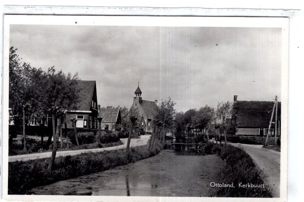 Ottoland Alblasserwaard  Kerkbuurt, Verzamelen, Ansichtkaarten | Nederland, Verzenden, 1920 tot 1940, Ongelopen, Zuid-Holland