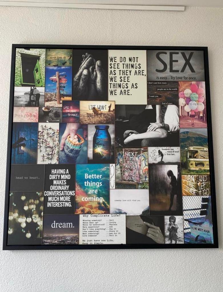 Naomi Art Schilderij - freestyle quote collage, Ophalen