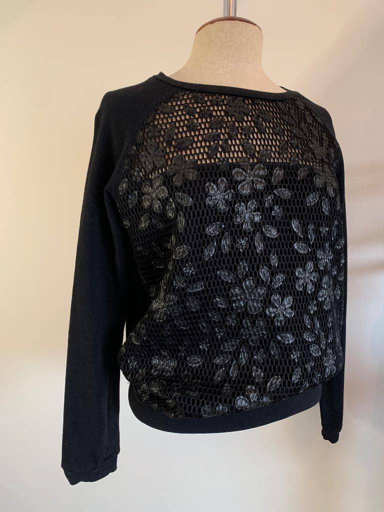Twin Set trui sweater bloem print zwart grijs M/38, Maat 38/40 (M), Twinset, Verzenden, Zwart
