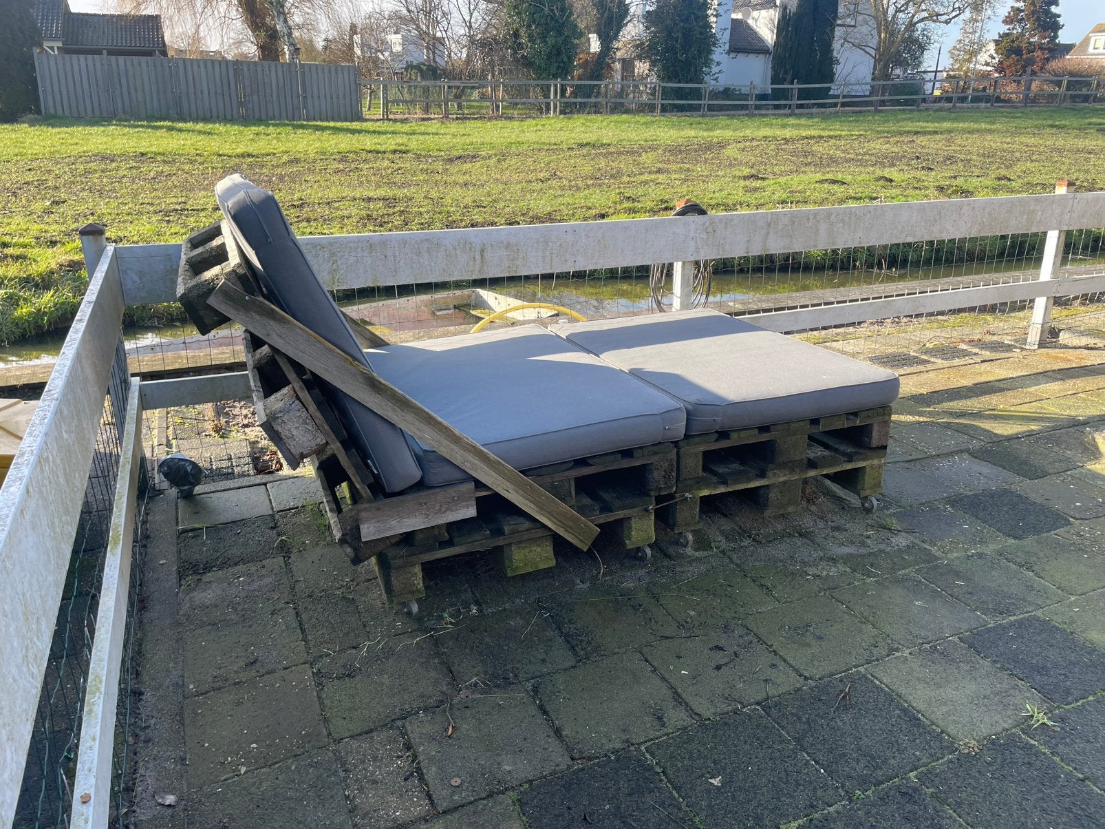Ligbed tuin, Ophalen, Gebruikt, Hout