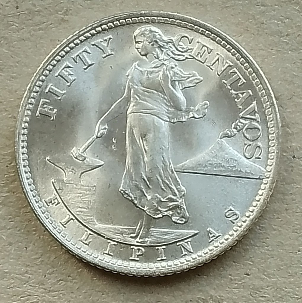 Filipijnen, 50 centavos 1945 S, Ophalen of Verzenden, Zuidoost-Azië, Losse munt, Zilver