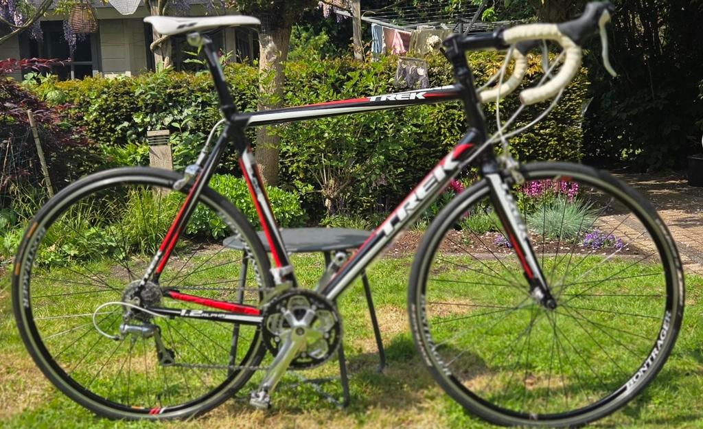 Trek 1.2 Alpha racefiets - originele staat - Tacx gebruikt, Fietsen en Brommers, Fietsen | Racefietsen, 28 inch, Aluminium, Zo goed als nieuw