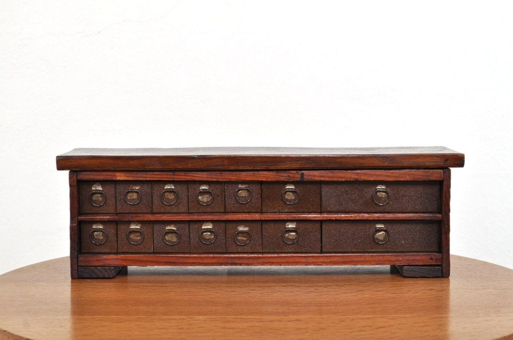 Antiek horlogemakerskastje ladekastje kastje circa 1920, Minder dan 50 cm, Gebruikt, 5 laden of meer, Ophalen of Verzenden