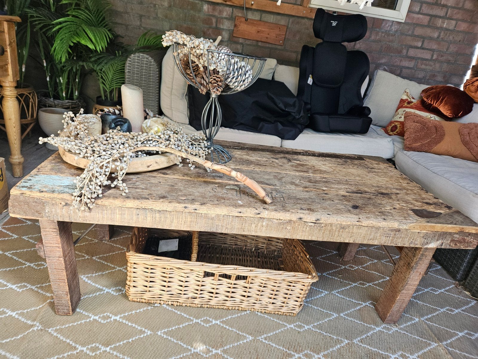 oude markttafel India, Huis en Inrichting, Tafels | Salontafels, Ophalen, Gebruikt, 100 tot 150 cm, 50 tot 100 cm