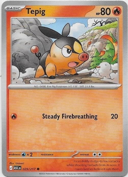 Ascended Heroes,  Tepig [common] 29/217, Verzenden, Nieuw, Losse kaart