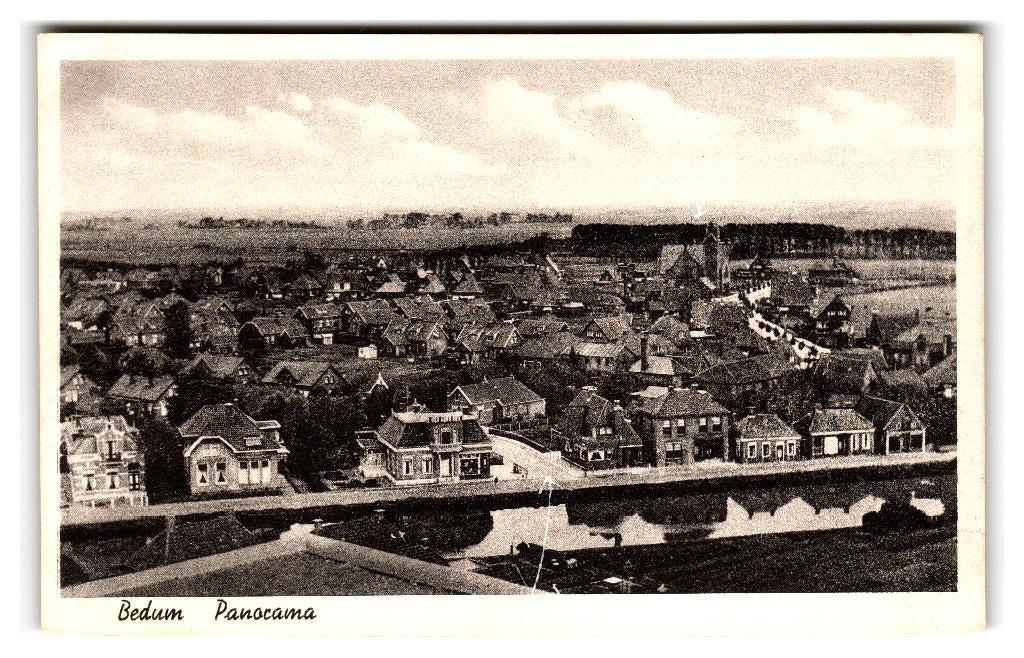 Bedum, Panorama, Verzenden, 1940 tot 1960, Ongelopen, Groningen
