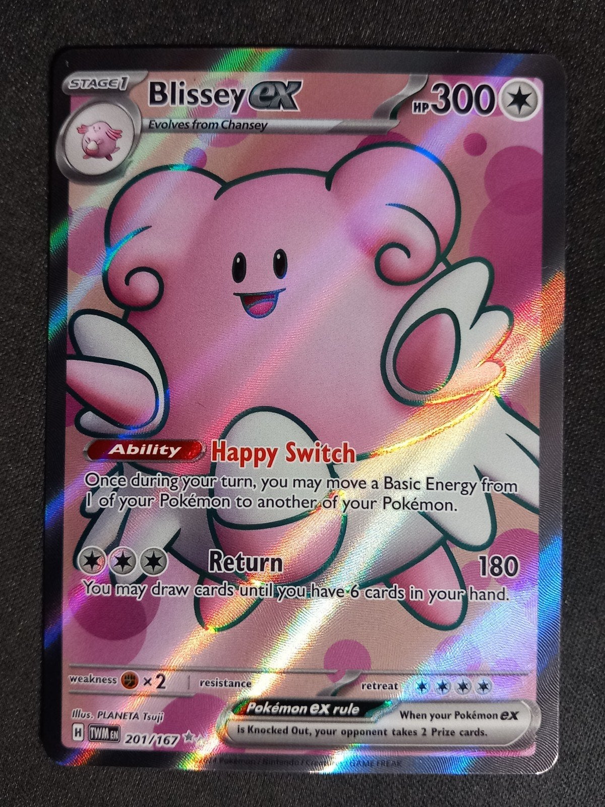 Pokemon Blissey ex 201/167 Twilight Masquerade Full Art NM, Verzenden, Zo goed als nieuw, Losse kaart, Foil