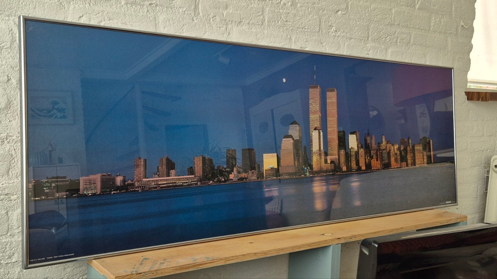 New York Skyline '90 met lijst, Antiek en Kunst, Kunst | Schilderijen | Modern, Ophalen, Ingelijst, Print, Stadsgezicht