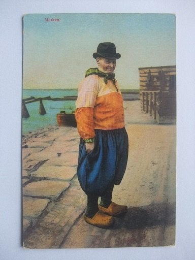 Q75 Marken - Man in klederdracht, Verzenden, 1920 tot 1940, Ongelopen, Noord-Holland