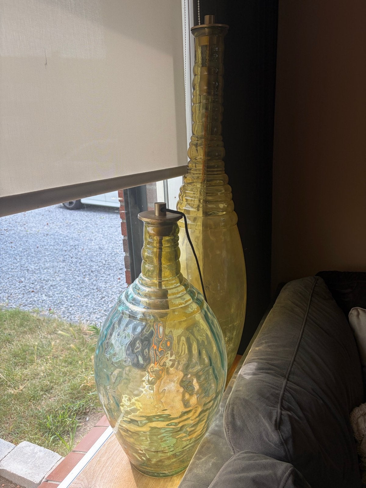 Decoratieve glazen lampen in vaasvorm, Overige merken, Geel, E27 (groot), Zo goed als nieuw