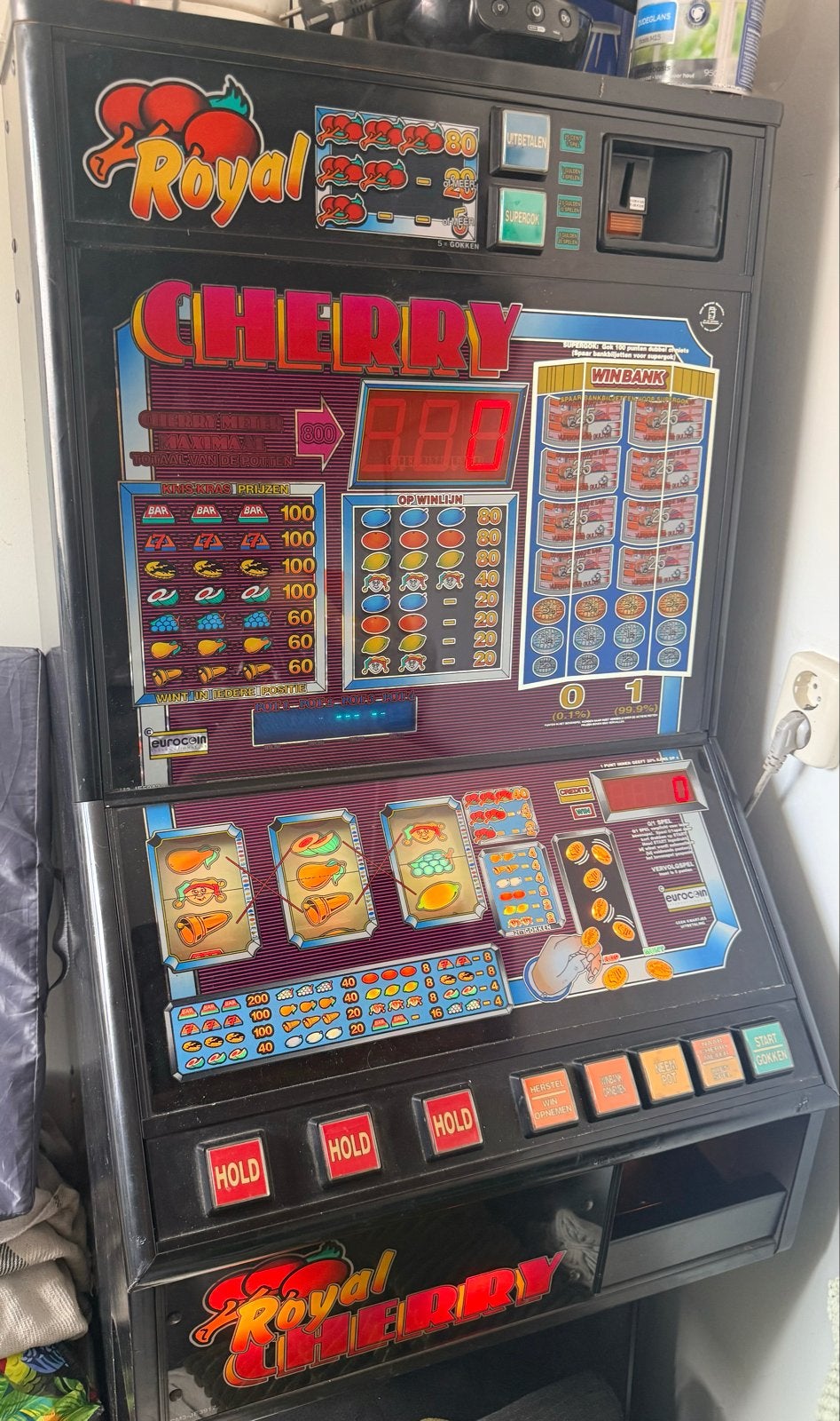 Royal Cherry Gokkast - Klassieke Fruitautomaat, Verzamelen, Automaten | Gokkasten en Fruitautomaten, Euro, Ophalen of Verzenden