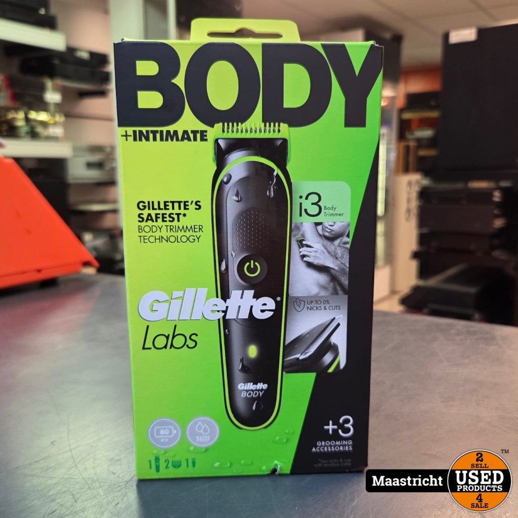 Gillette Labs i3 Body + Intimate Trimmer voor Mannen, Braun, Gebruikt, https://www.braunhousehold.com/nl-nl/contact, Frankfurter StraÃŸe 145, 61476 Kronberg im Taunus, Duitsland