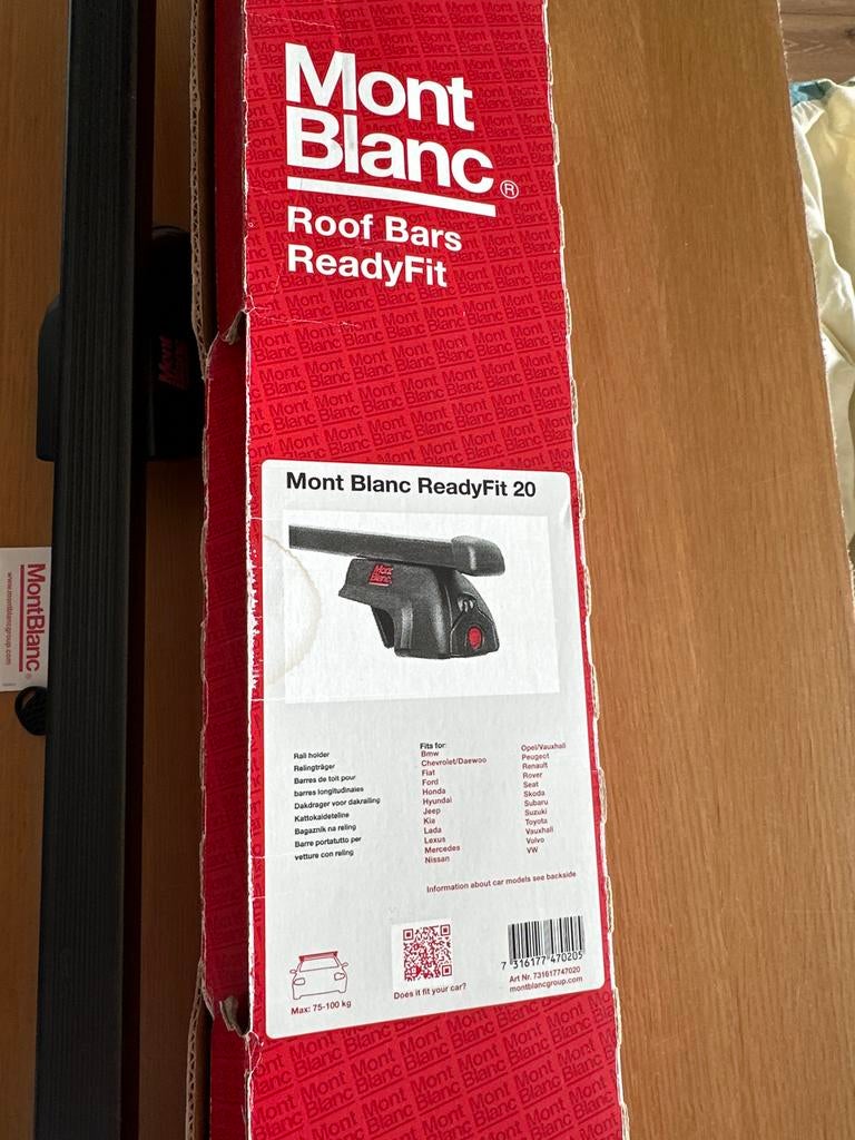 Mont Blanc ReadyFit 20 dakdragers - inclusief doos, Ophalen of Verzenden, Gebruikt