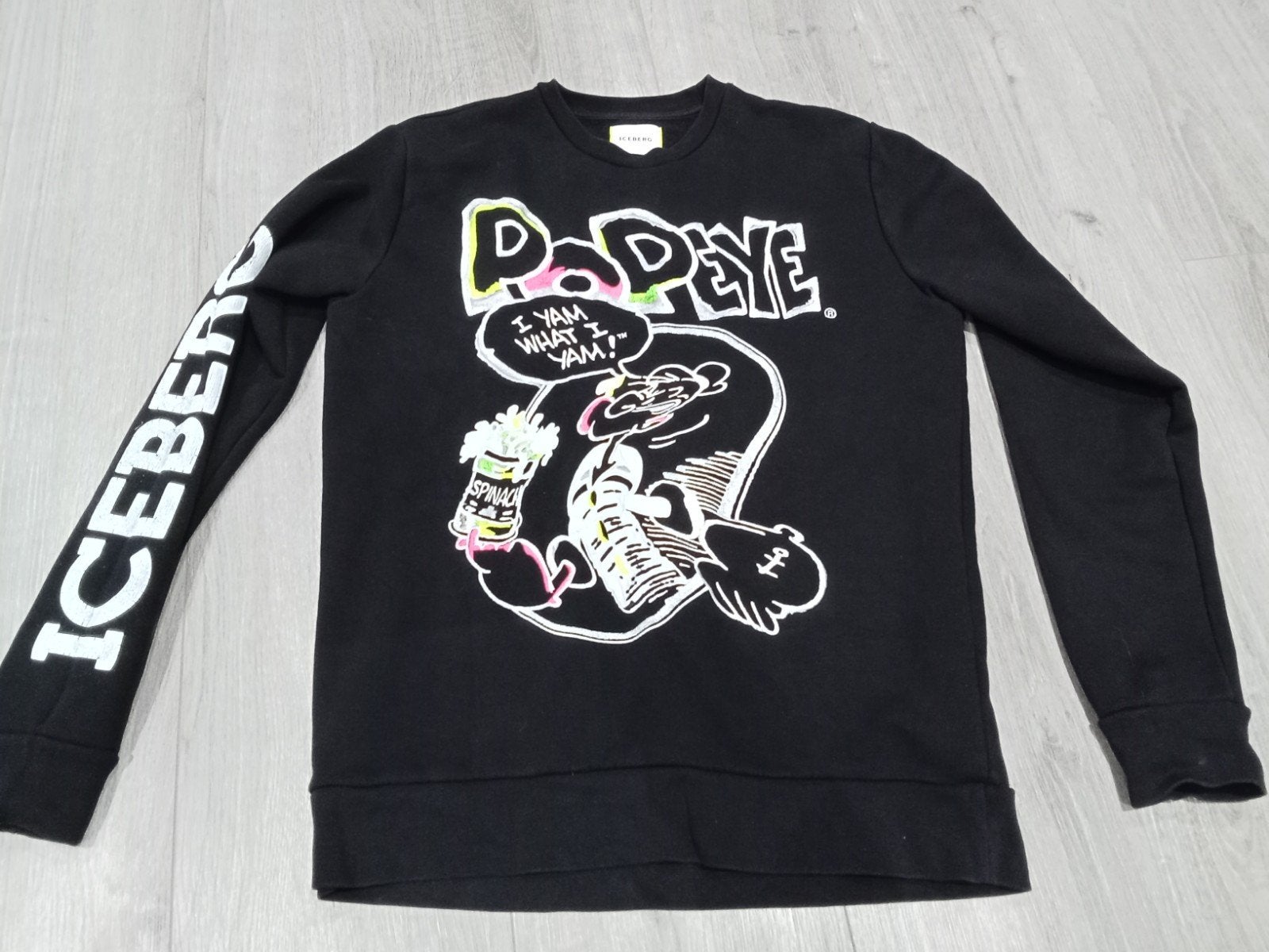 Iceberg popeye trui maat l, Kleding | Heren, Maat 52/54 (L), Zwart, Ophalen of Verzenden, Gedragen