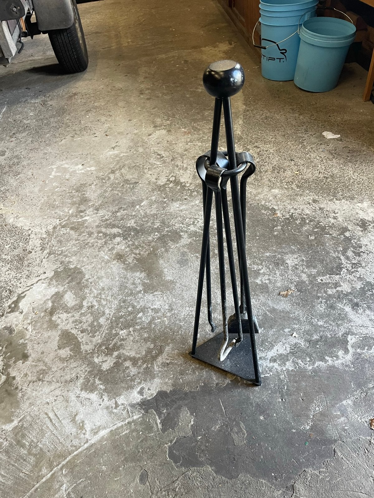 Zwarte haardset met 3 accessoires, Tuin en Terras, Ophalen, Gebruikt
