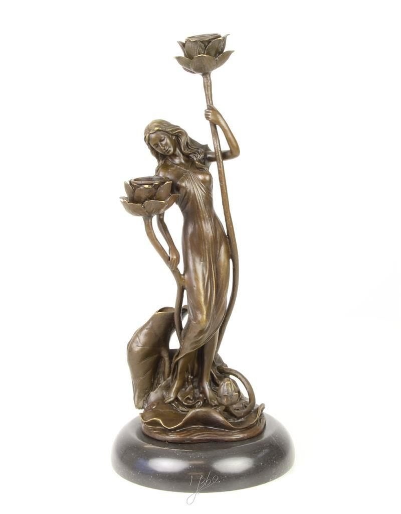 Kandelaar Art Nouveau , vrouwelijk figuur, Huis en Inrichting, Overige materialen, Ophalen of Verzenden, Atw, Nieuw