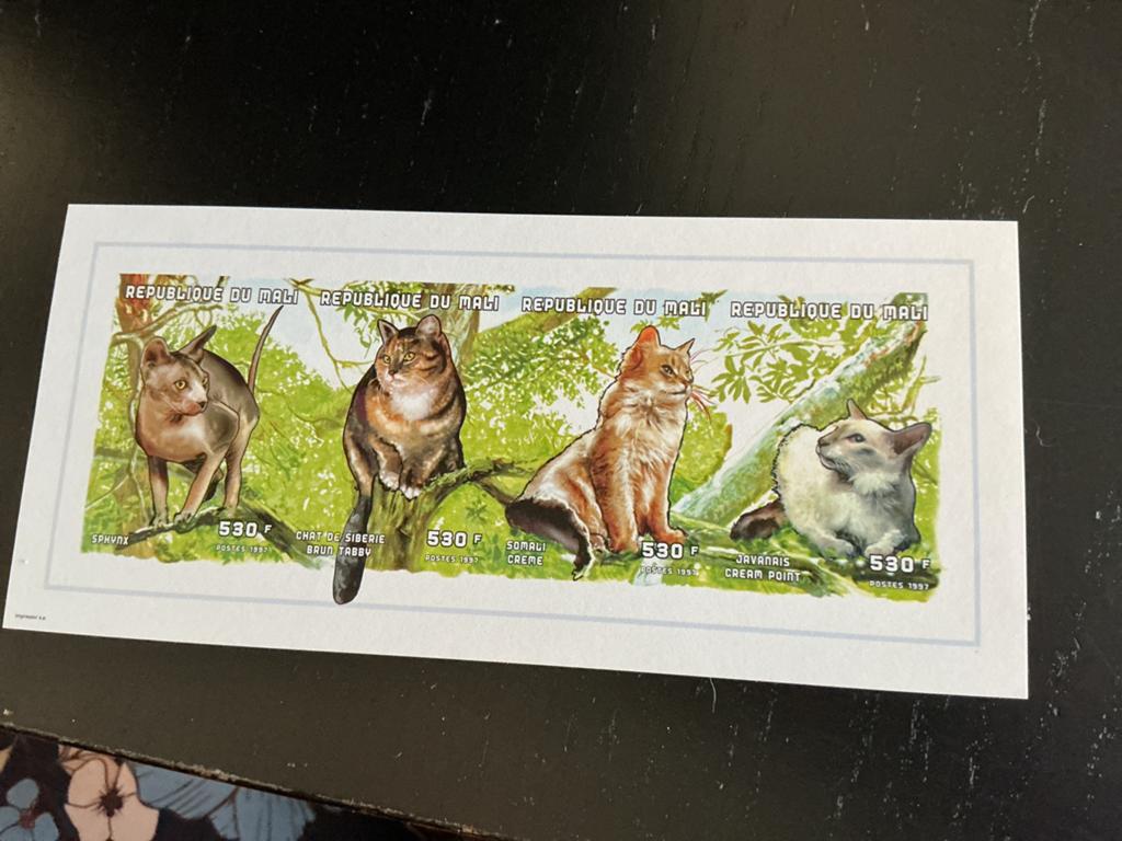 Mali postzegels katten - 4 verschillende rassen, Ophalen of Verzenden, Postfris