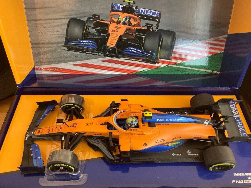 Lando Norris 1:18 Mclaren Renault MCL35 Austrian GP 2020, Ophalen of Verzenden, Nieuw, Formule 1