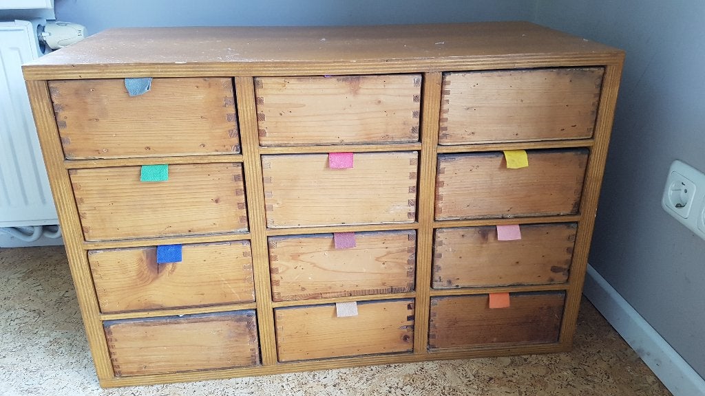 Handgemaakt, origneel kastje, Ophalen, 5 laden of meer, 50 tot 100 cm, Zo goed als nieuw
