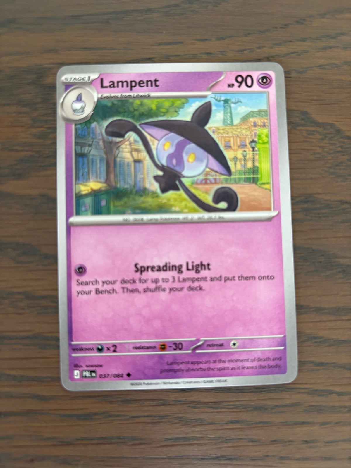 Pokémon Kaart Lampent 037/084 - Zeldzaam en in goede staat, Ophalen of Verzenden, Nieuw, Losse kaart