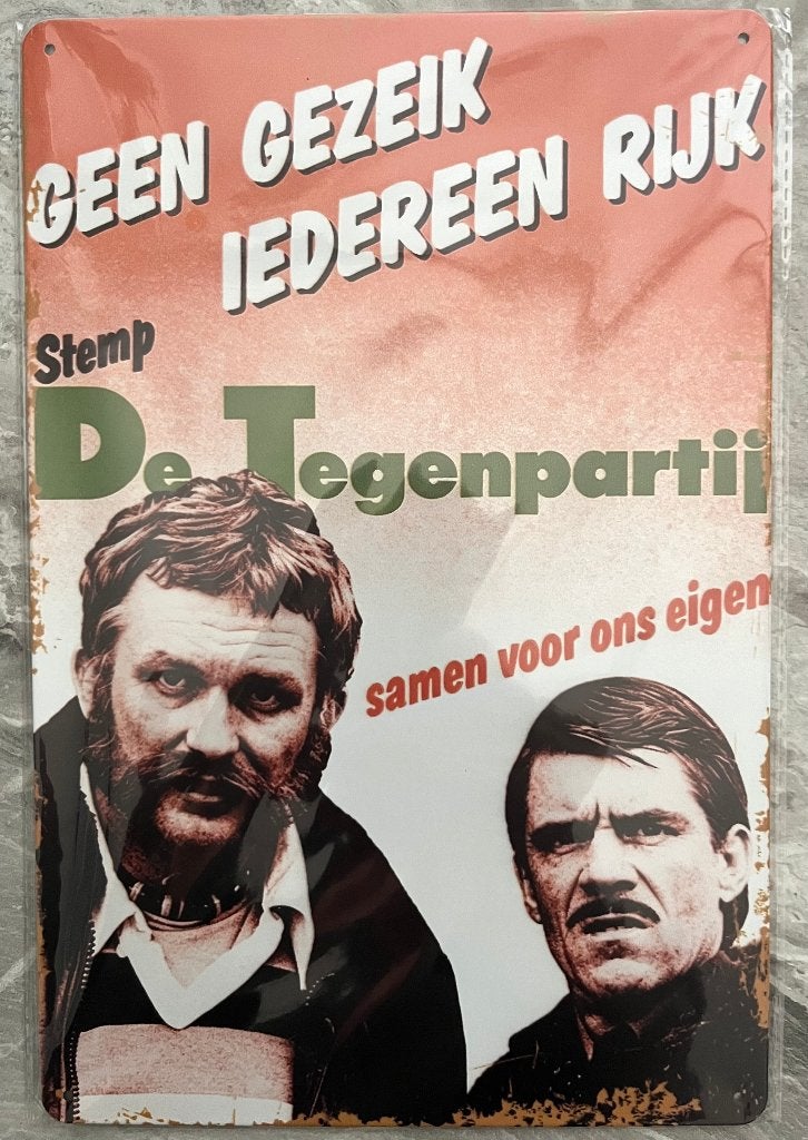 Geen Gezeik Iedereen Rijk - De Tegenpartij -30x20 CM - NIEUW, Verzamelen, Ophalen of Verzenden, Nieuw, Tv, Overige typen