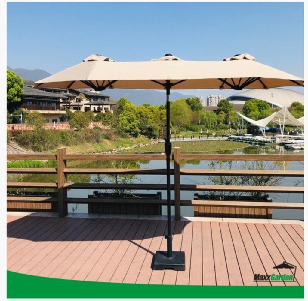Grote parasol 3 meter lang, 1,5 meter breed, als nieuw, Tuin en Terras, Parasols, Ophalen of Verzenden, Zo goed als nieuw